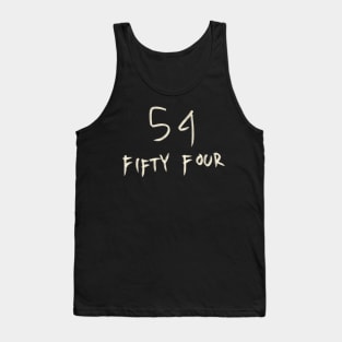 Hand Drawn Letter Number 54 Fifty Four Tank Top